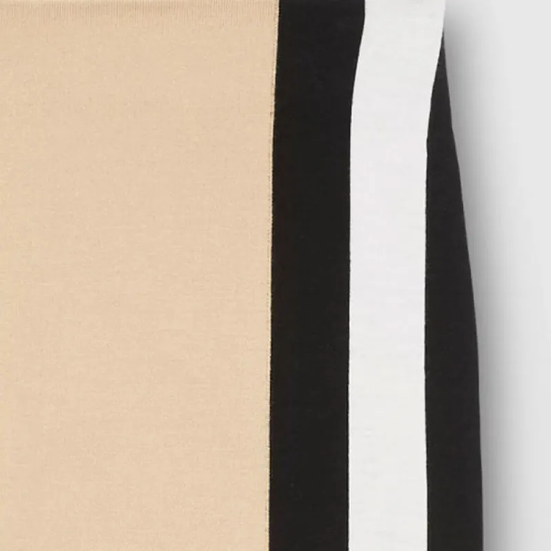 Burberry Leather Long Skirts Women's Beige-3