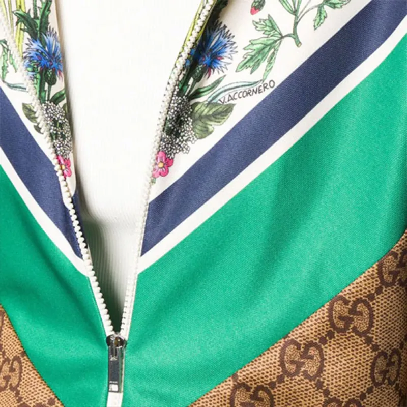 GUCCI Jackets Unisex Green Brown-4