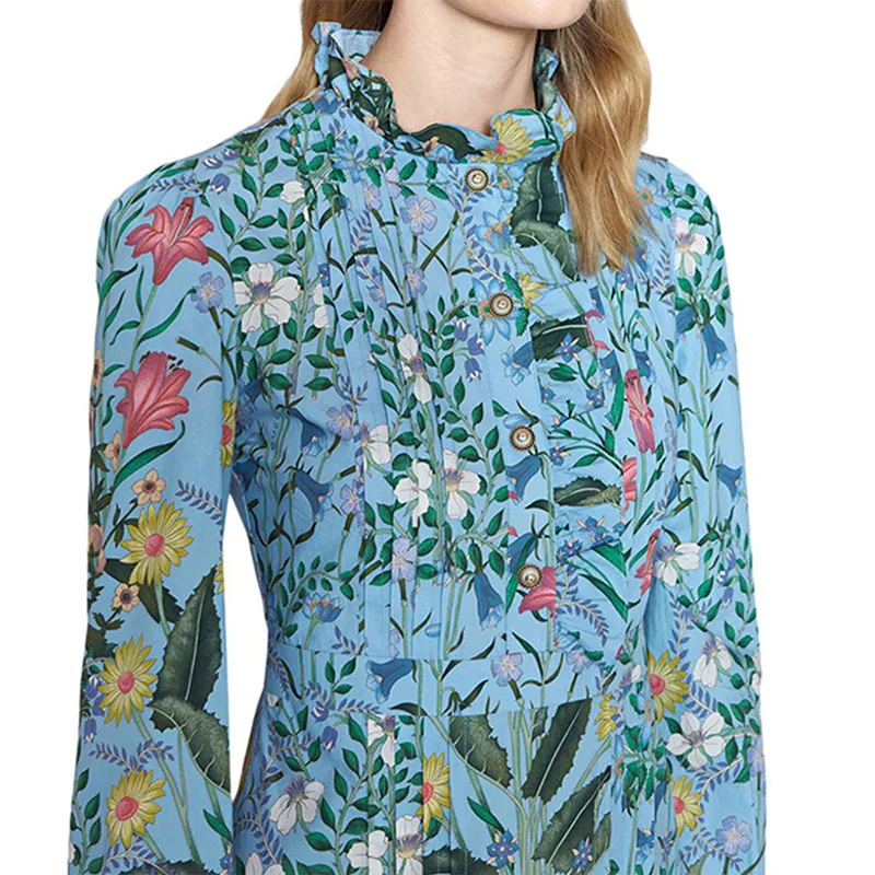GUCCI SS20 Long-Sleeved Dresses Women's Light Blue-1