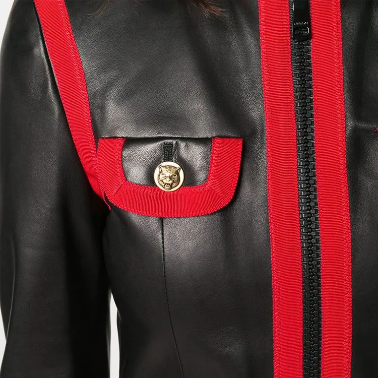 GUCCI Leather Bon Ton Jacket-4