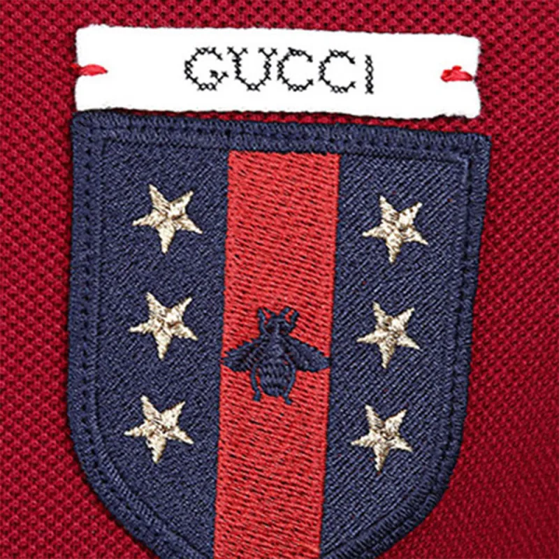 GUCCI Polo Shirts Men Burgundy-4