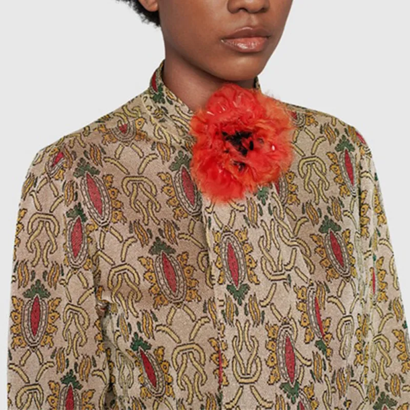 GUCCI FW21 Long-Sleeved Dresses Women's Light Gold-3