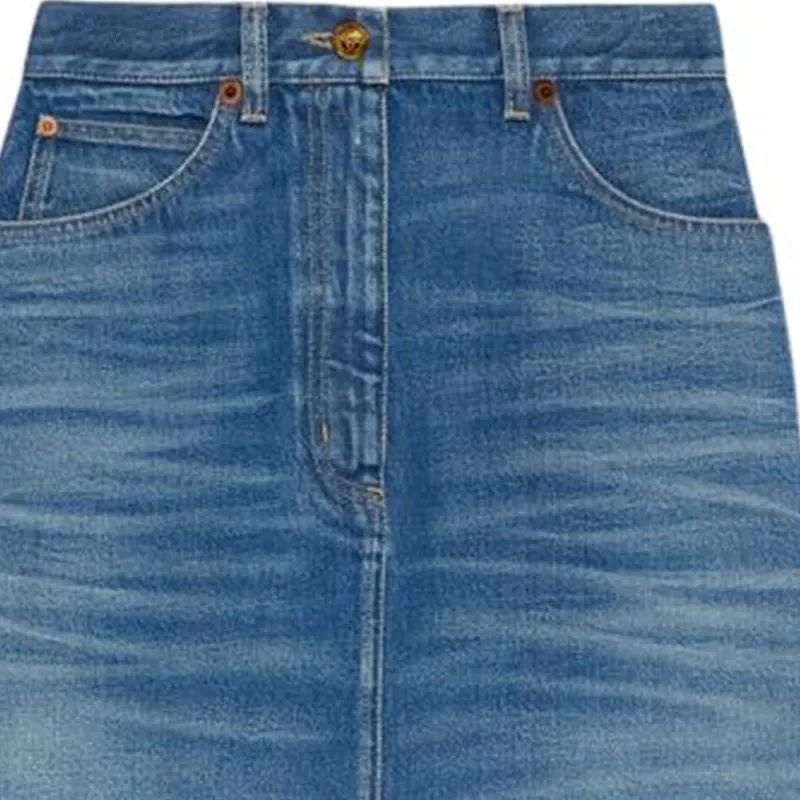 GUCCI High waisted Denim Pencil Skirt-3