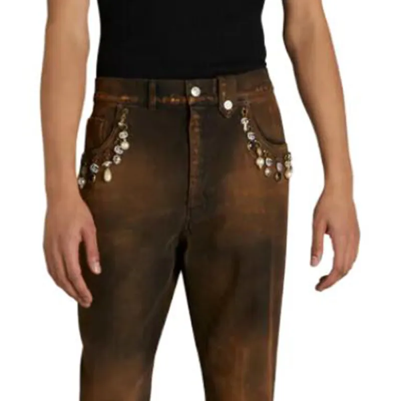 GUCCI Jeans Men Brown-7
