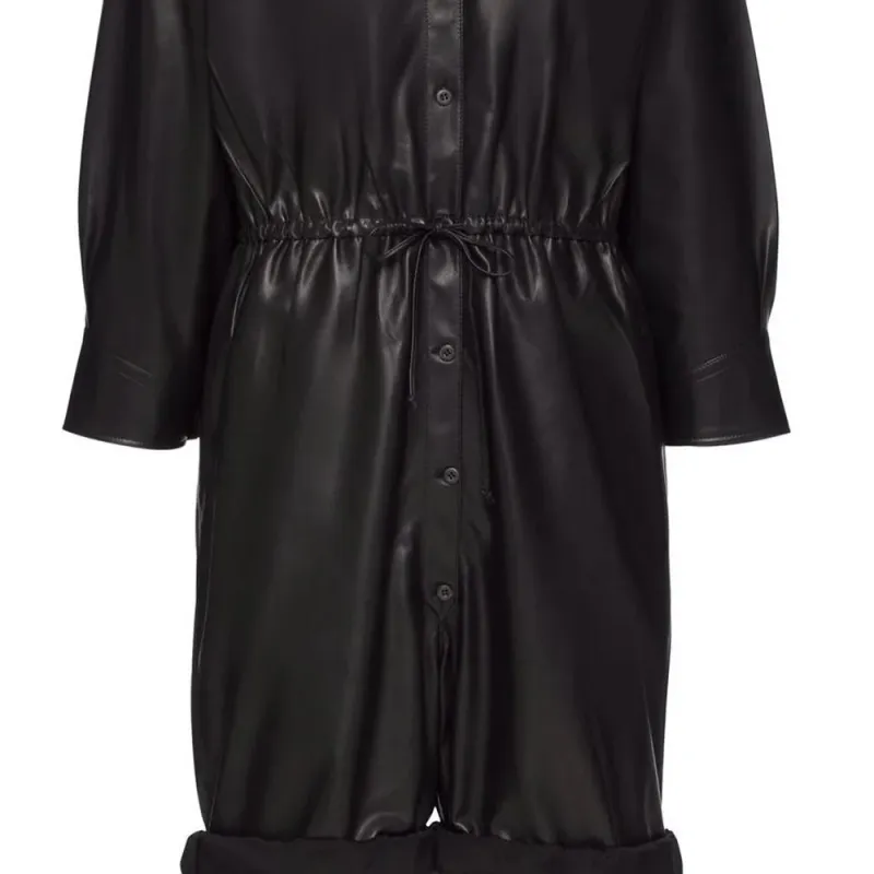 PRADA Drawstring-waist Long-sleeve Playsuit-4