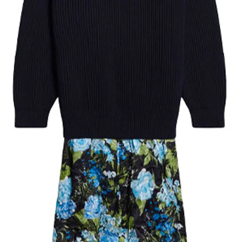 Balenciaga Long-Sleeved Dresses Women's Blue-4