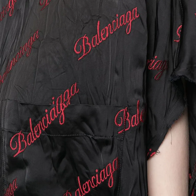 Balenciaga SS22 Short-Sleeved Dresses Women's Black-4