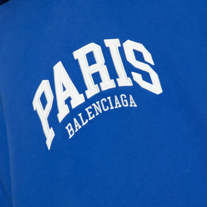 Balenciaga Paris Logo Embroidered Long Sleeved Hoodie-4