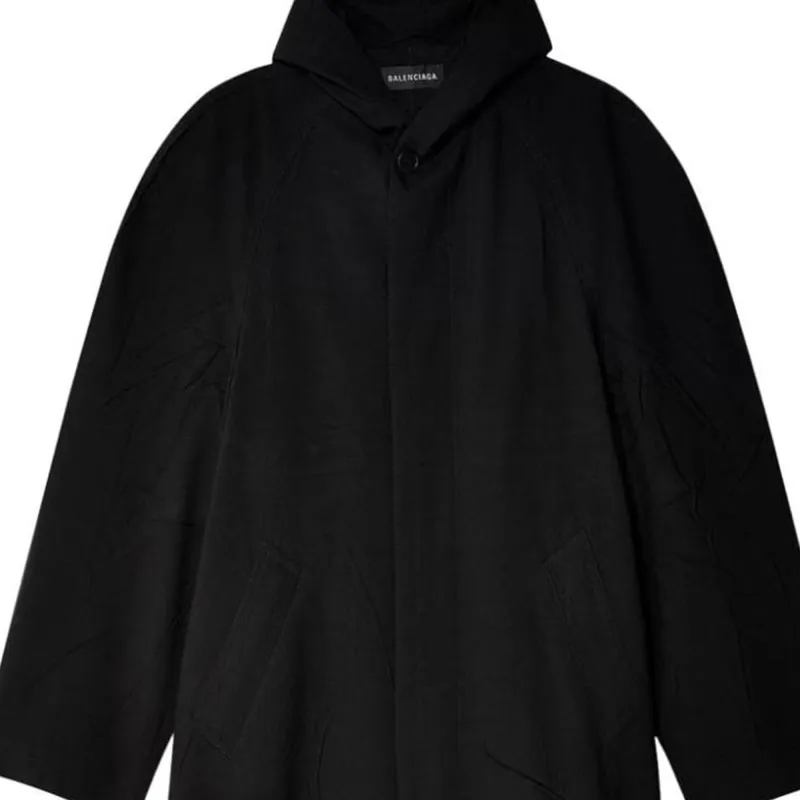 Balenciaga Raglan Hooded Coat-6