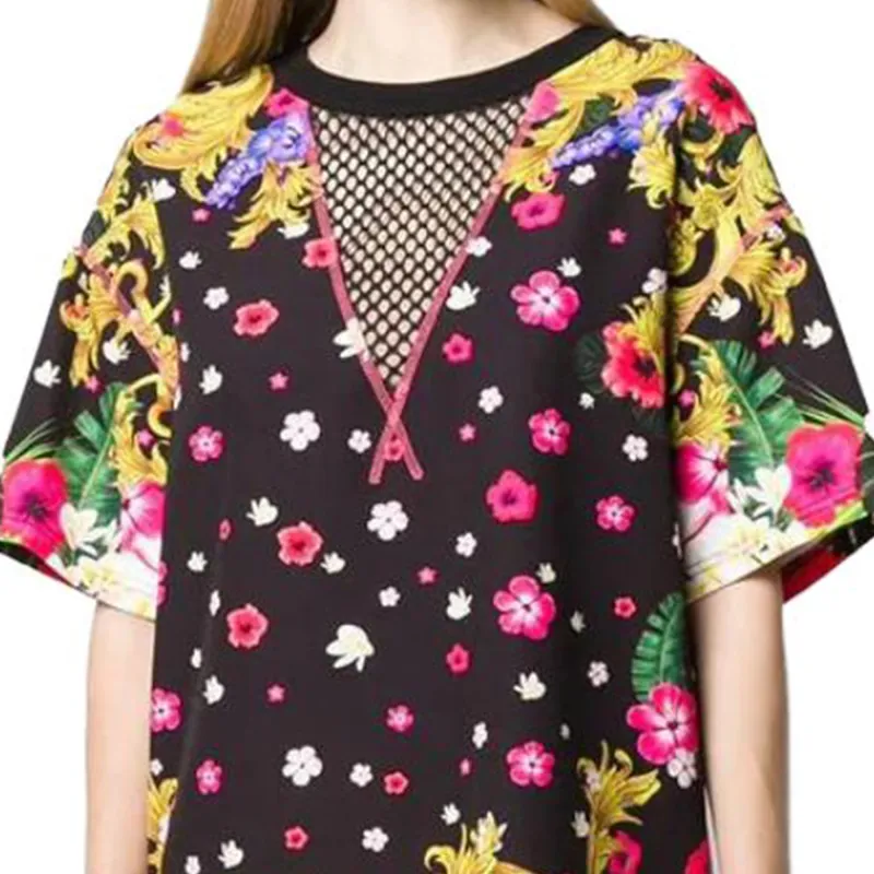 VERSACE Short Sleeved Dresses Women's Black-5
