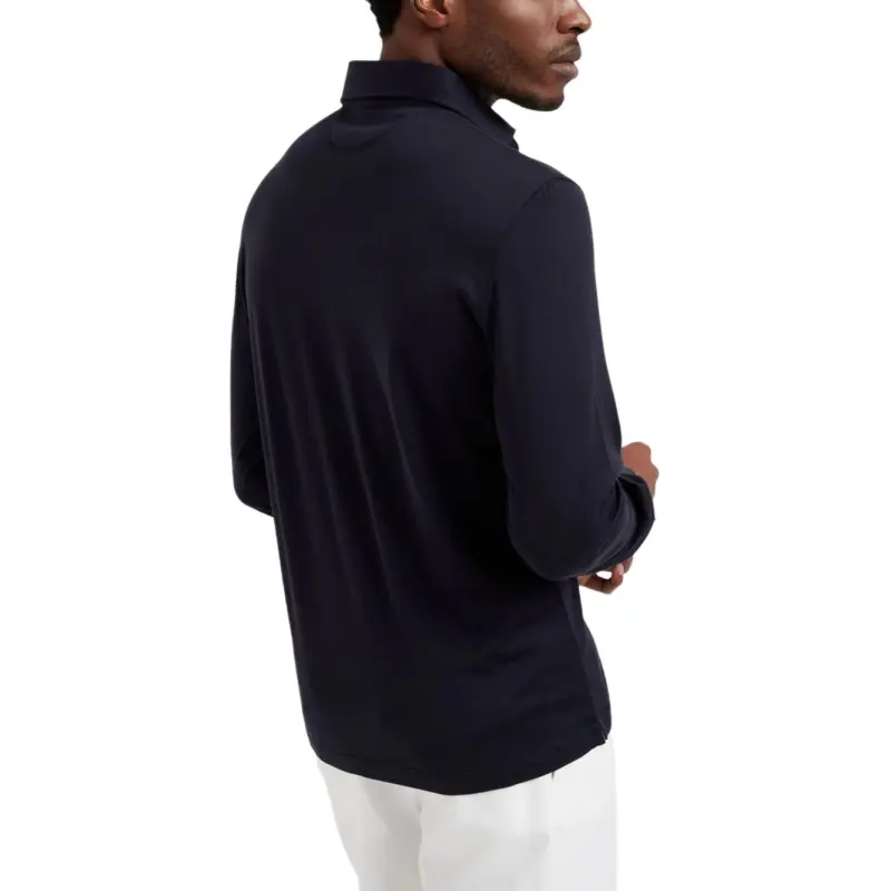 Brunello Cucinelli Long Sleeved Straight Hem Polo Shirt-3