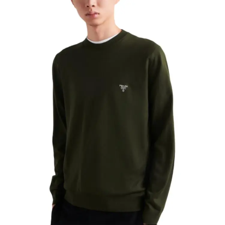 PRADA Logo embroidered Wool Jumper-2
