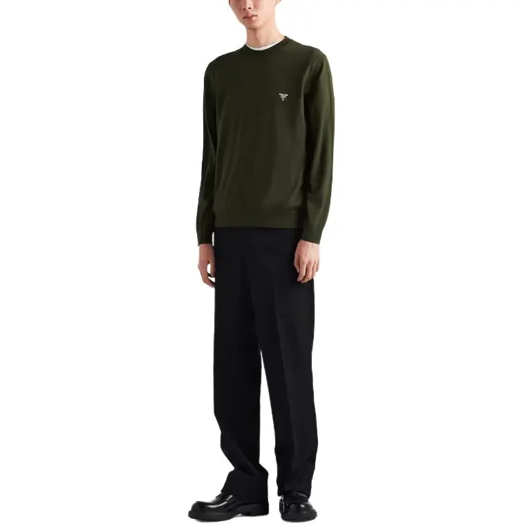 PRADA Logo embroidered Wool Jumper-1