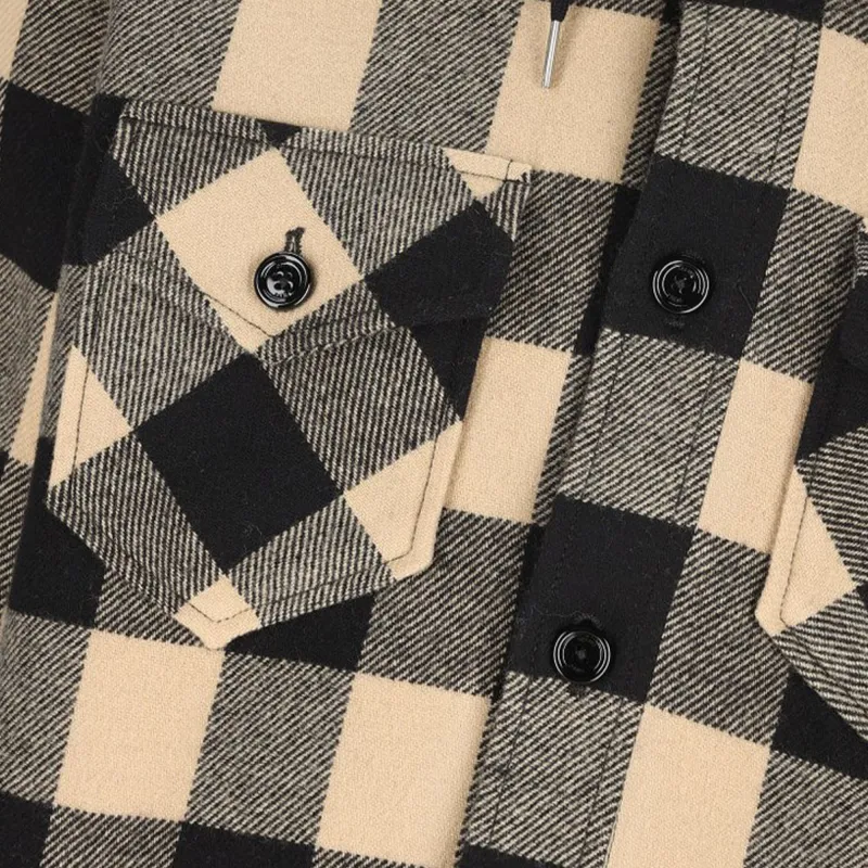 CELINE Hooded Overshirt In Check Wool-3