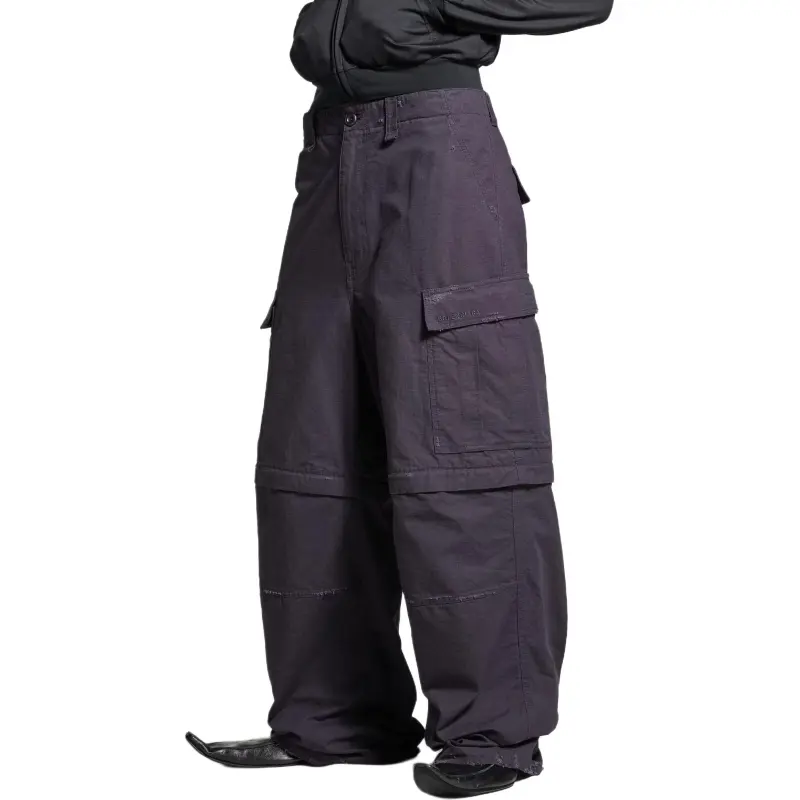 Balenciaga Cargo Pants Loose Fit Style Men's Dark Blue-5