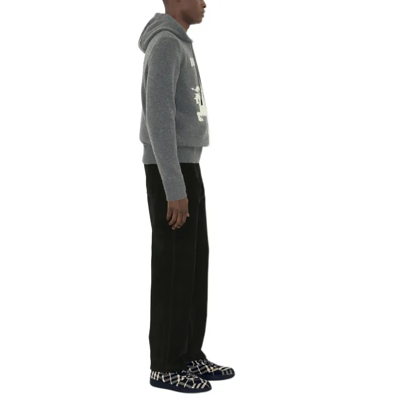 Burberry Ekd Intarsia Knit Drawstring Hoodie-3