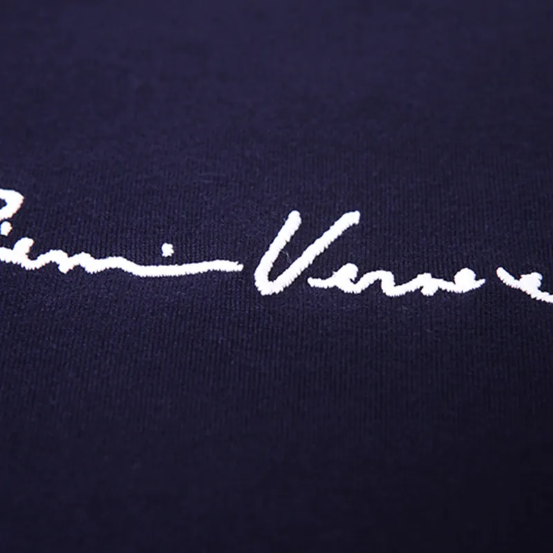 VERSACE Gv Signature Embroidered T Shirt 'Navy'-5