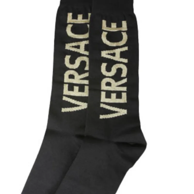 VERSACE Logo Socks 'Black/Gold'-4