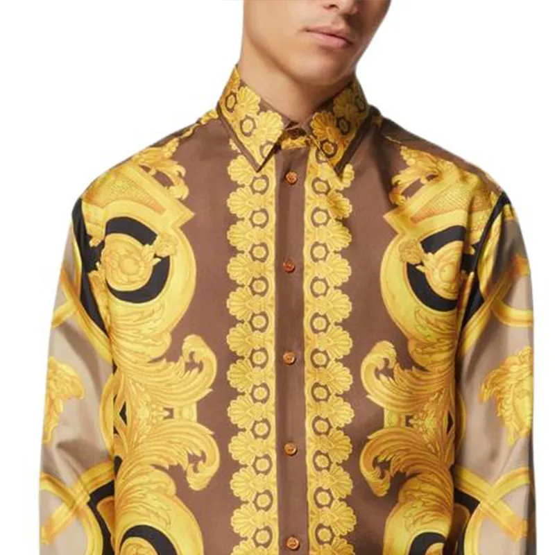 VERSACE Shirts Men Gold-4