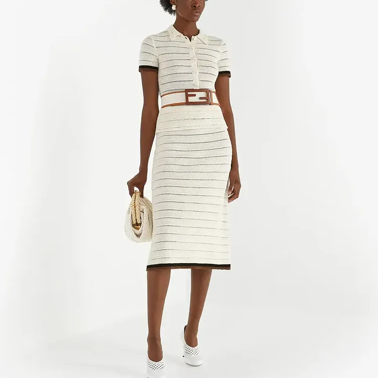 FENDI SS21 Casual Long Skirt Women's White-2