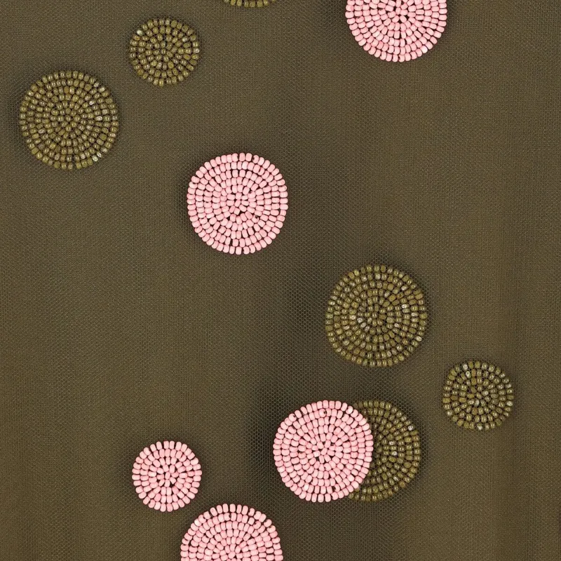 FENDI Polka Dot Embellished Tulle Midi Skirt-3