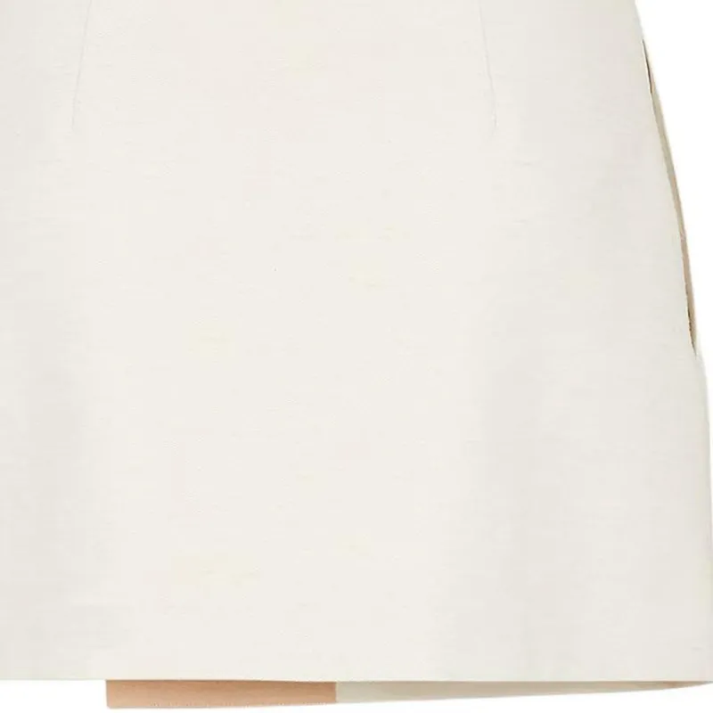 FENDI High Waist Satin Trim Mini Skirt-3