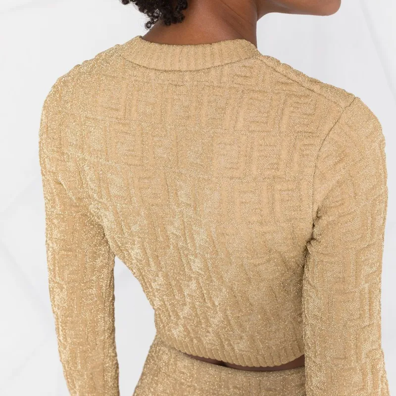 FENDI Ff Metallic Threaded Jumper-4