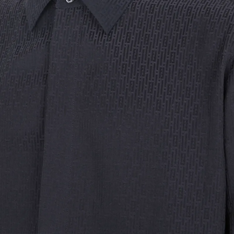 FENDI Micro Ff Striped Oversized Shirt-3
