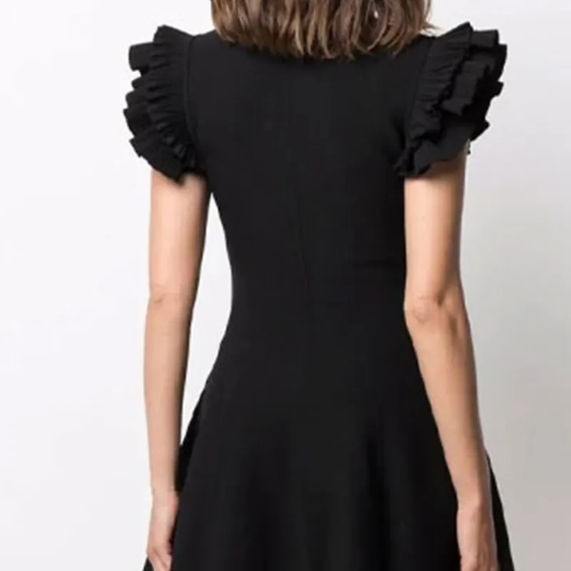 Alexander McQueen Short Sleeved Dresses Women's Black-6
