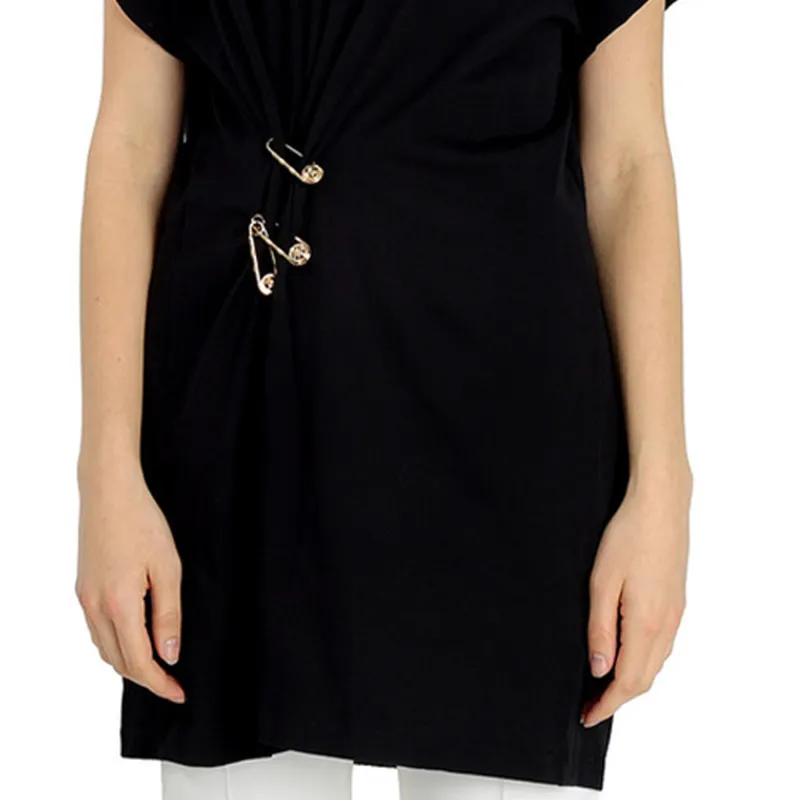 VERSACE Short Sleeved Dresses Women's Black-2