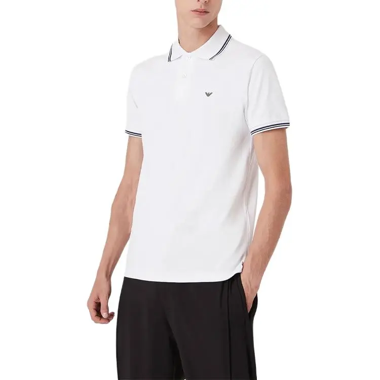 EMPORIO ARMANI Slim fit Stretch Piqué Polo Shirt With Micro Eagle-4