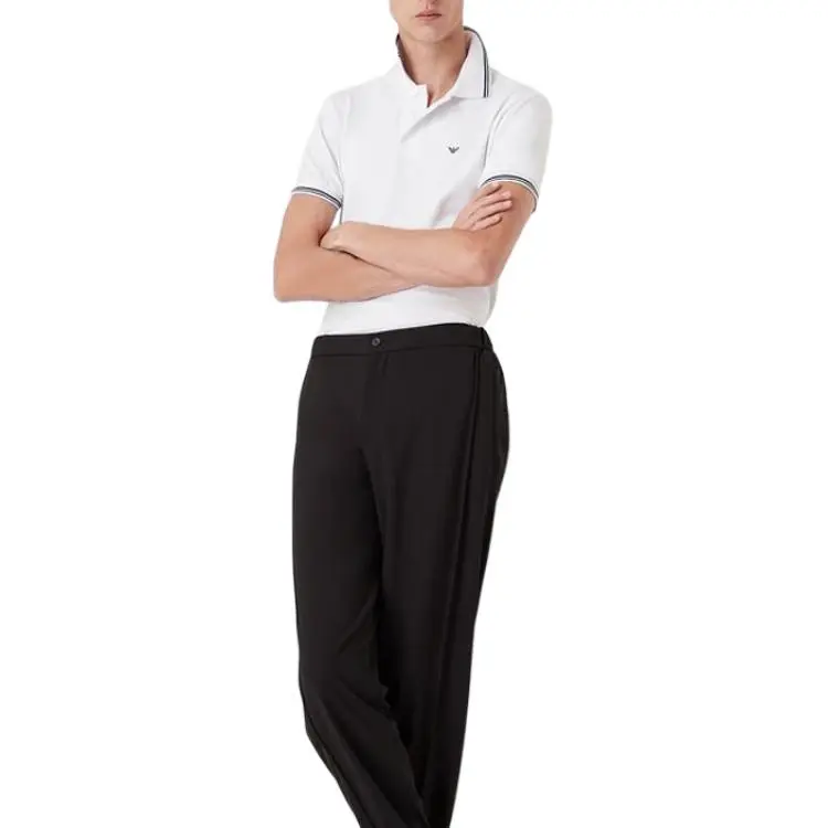 EMPORIO ARMANI Slim fit Stretch Piqué Polo Shirt With Micro Eagle-2