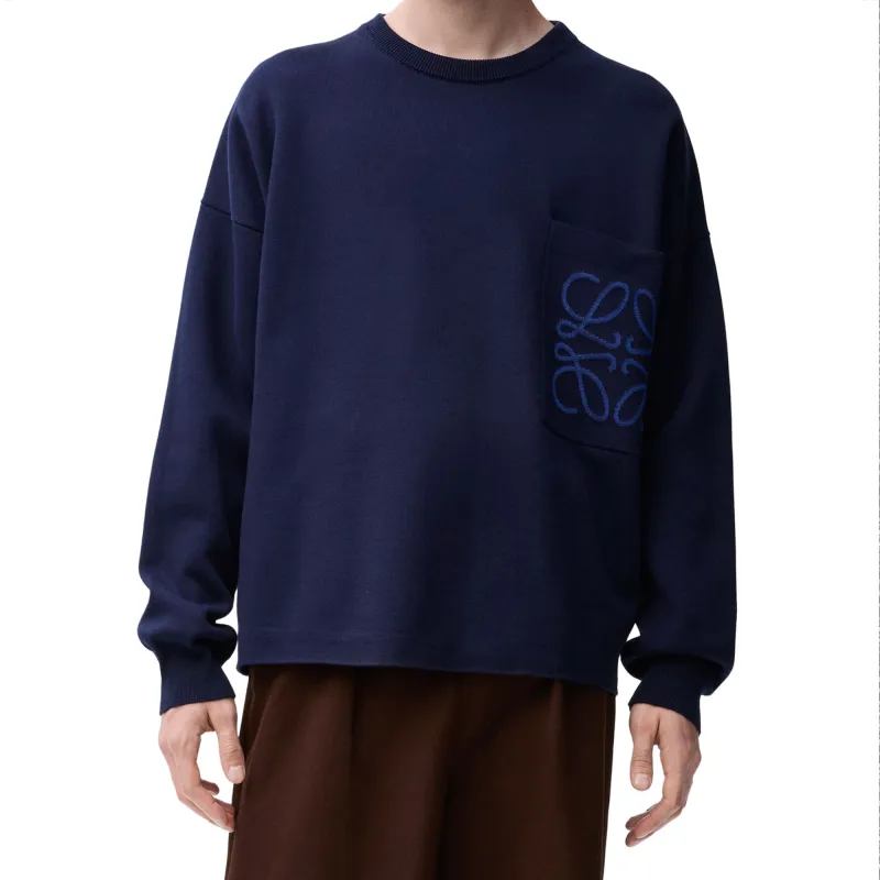 LOEWE Logo Intarsia Crewneck Jumper-3