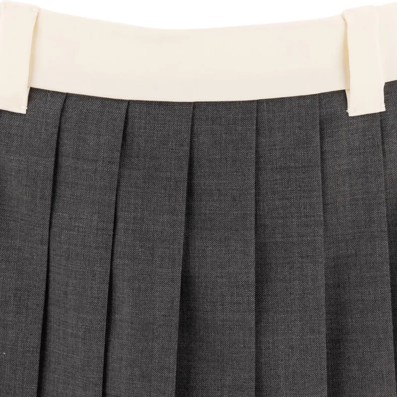 MIU MIU Pleated Mini Skirt Grey-4