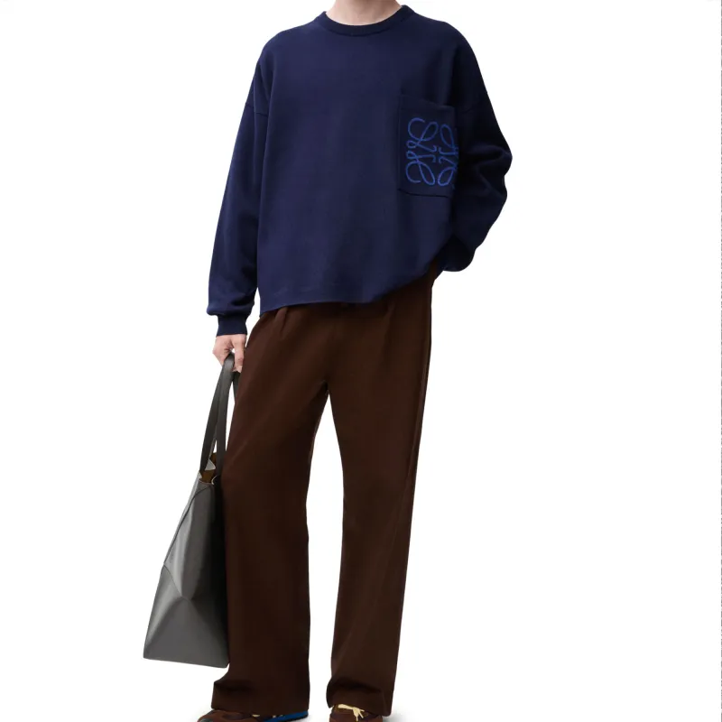 LOEWE Logo Intarsia Crewneck Jumper-2