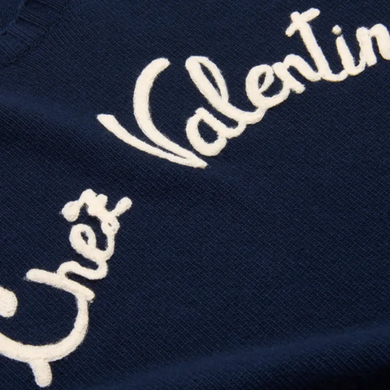 Valentino Wool Crew Neck Sweater Sweater Men's Marine Blue-5