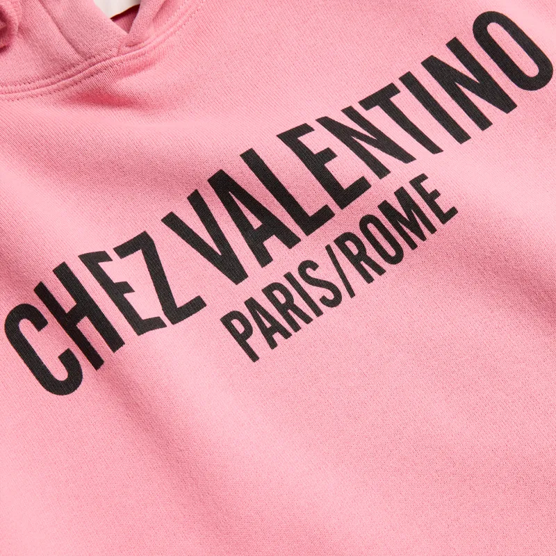 Valentino Logo Printed Drawstring Hoodie-7