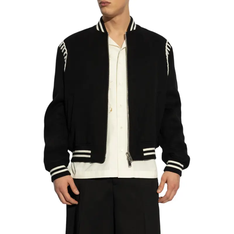 Alexander McQueen Lace Up Detailed Bomber Jacket-3