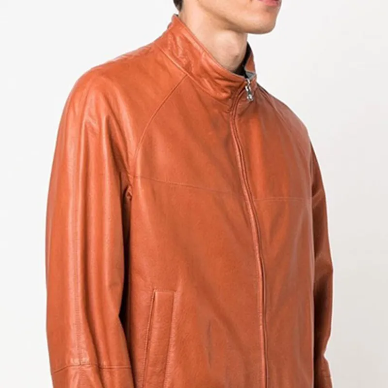 Brunello Cucinelli Zip up Leather Jacket-4