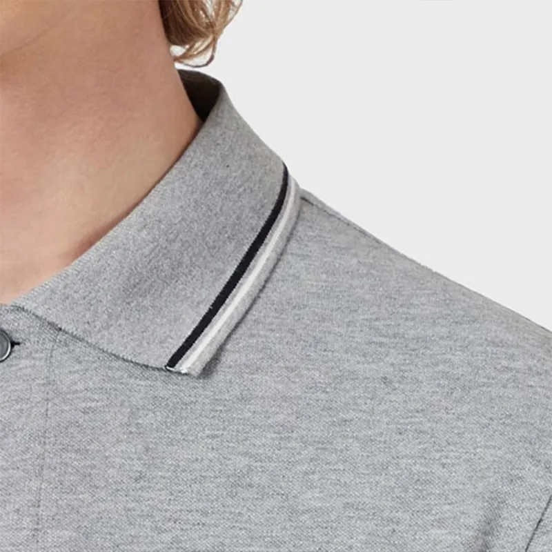 EMPORIO ARMANI Slim fit Stretch Piqué Polo Shirt With Micro Eagle-4