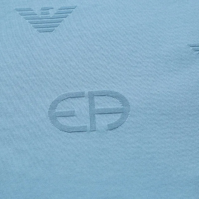 EMPORIO ARMANI T Shirts Men Aqua Blue-2