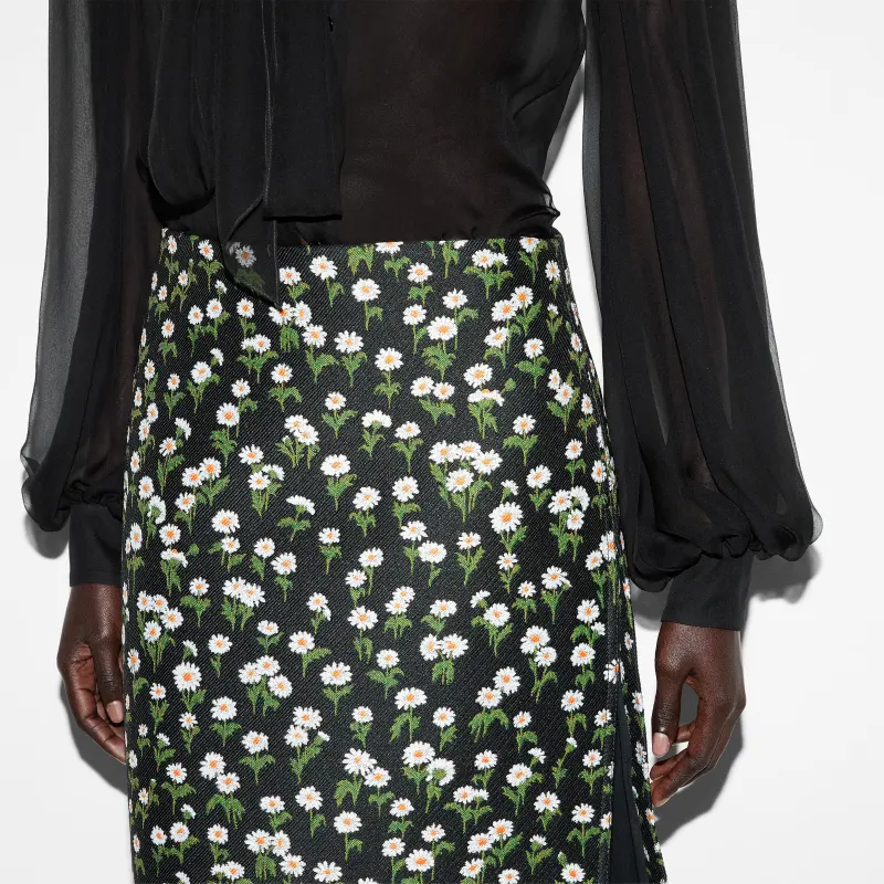 GUCCI Floral Mid Length Crêpe Skirt-3