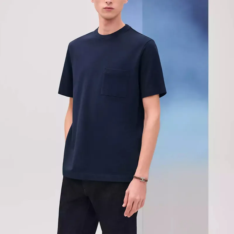HERMES T Shirts Men Dark Blue-2