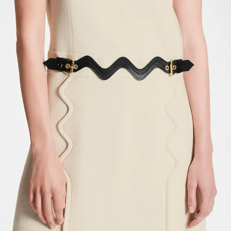 LOUIS VUITTON Short Sleeved Dress Women's Beige-4