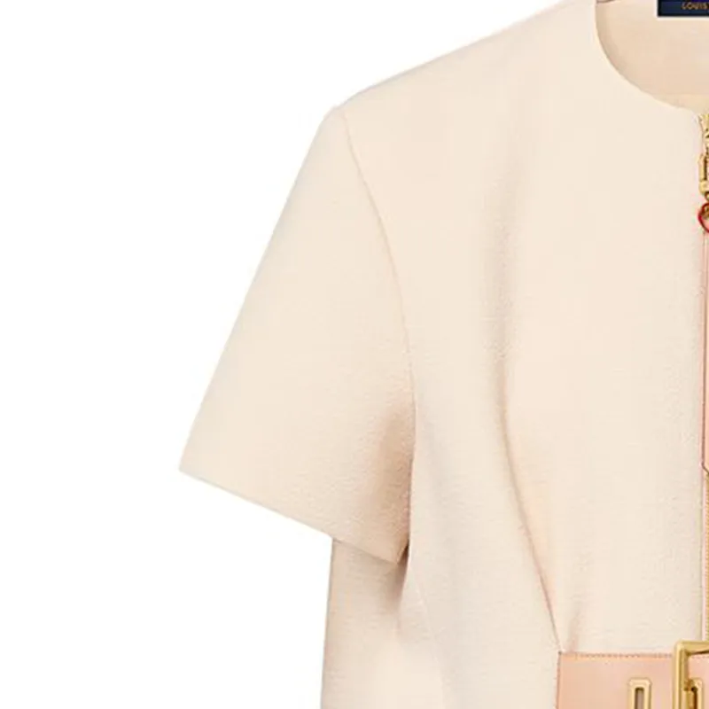 Lv Belted Crepe T Shirt Dress-2