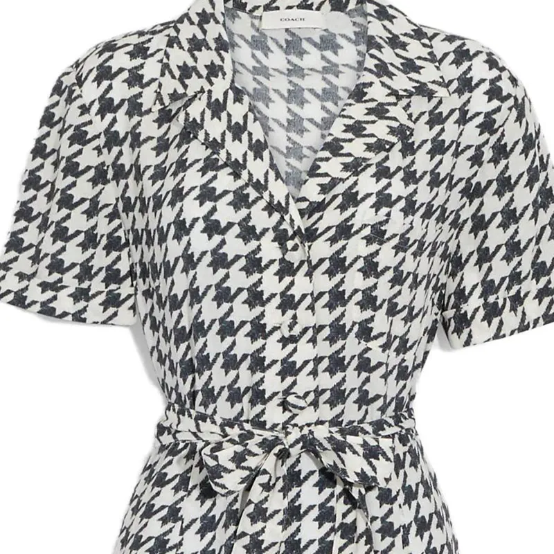 COACH Short Sleeved Dresses Women's White-3