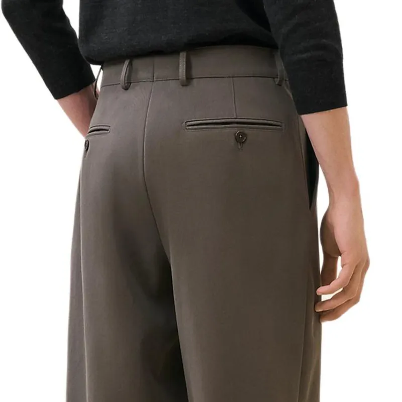 HERMES FW24 Casual Pants Men's Brown-1