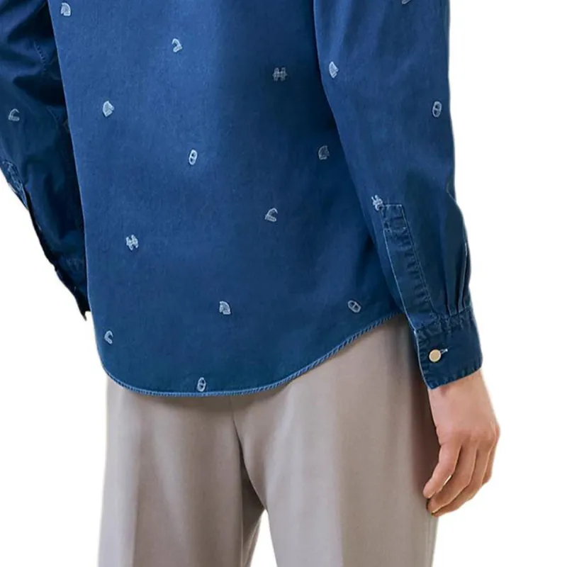 HERMES Shirts Men Blue-3