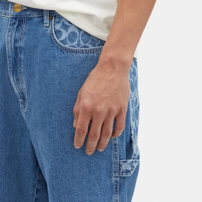 COACH Denim Shorts Men Blue-5