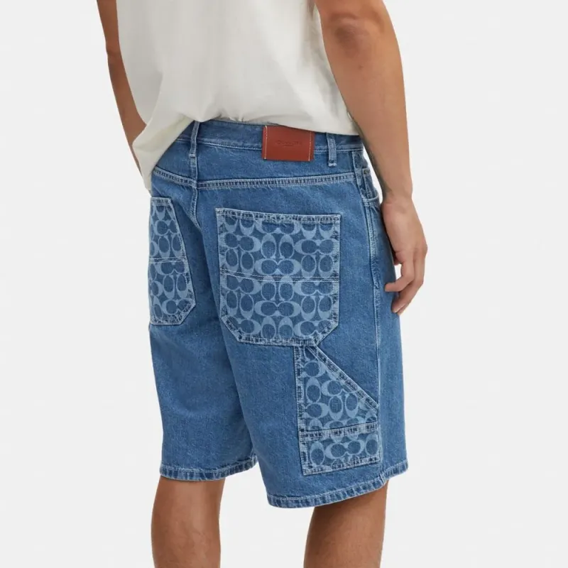 COACH Denim Shorts Men Blue-4